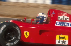 Alain in the Ferrari 641 at the 1990 Spanish GP