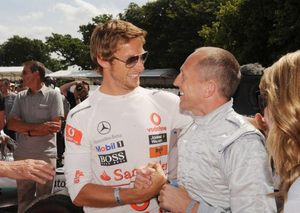 Chris with Jenson Button at Goodwood in 2010