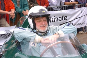 Doug in the Vanwall cockpit at the 2006 Goodwood Festival of Speed