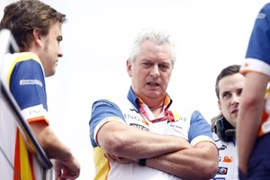 Pat with Fernando Alonso at the German GP in 2008
