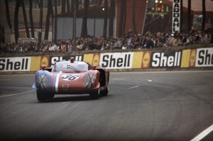Teddy in the Alfa Romeo T33 2 at Le Mans in June 1969