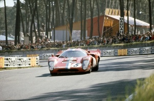 Teddy in the Lola T70 Mk3B-Chevrolet at Le Mans 1971